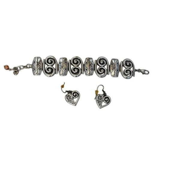 Brighton Pablos Passion Necklace Choker Heart Pendant Bracelet Earrings Set - Picture 5 of 7